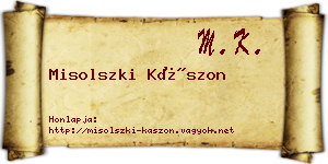 Misolszki Kászon névjegykártya